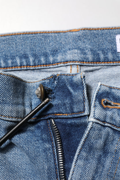 Dark Blue Cotton Logo Plaque Slim Denim Jeans