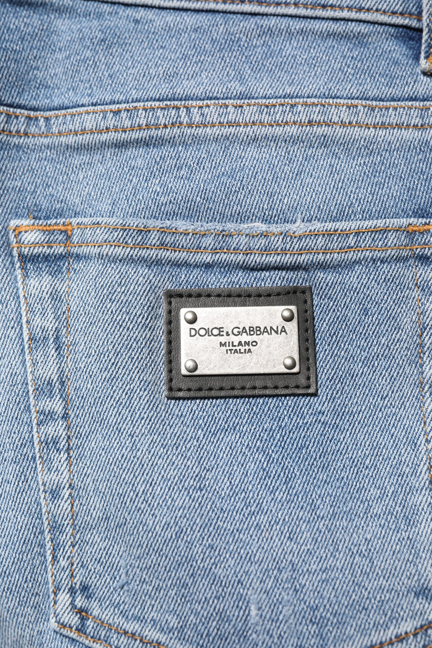 Dark Blue Cotton Logo Plaque Slim Denim Jeans
