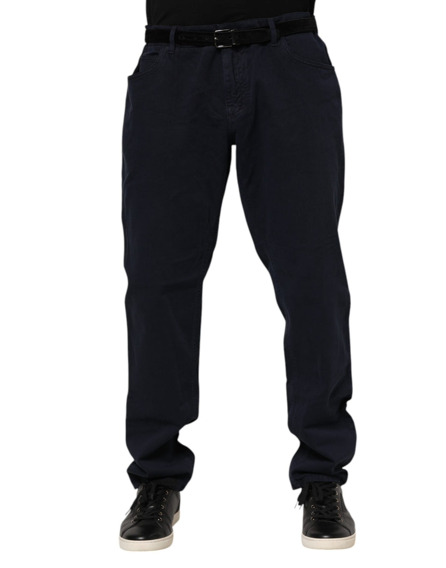 Black Cotton Tapered Denim Jeans