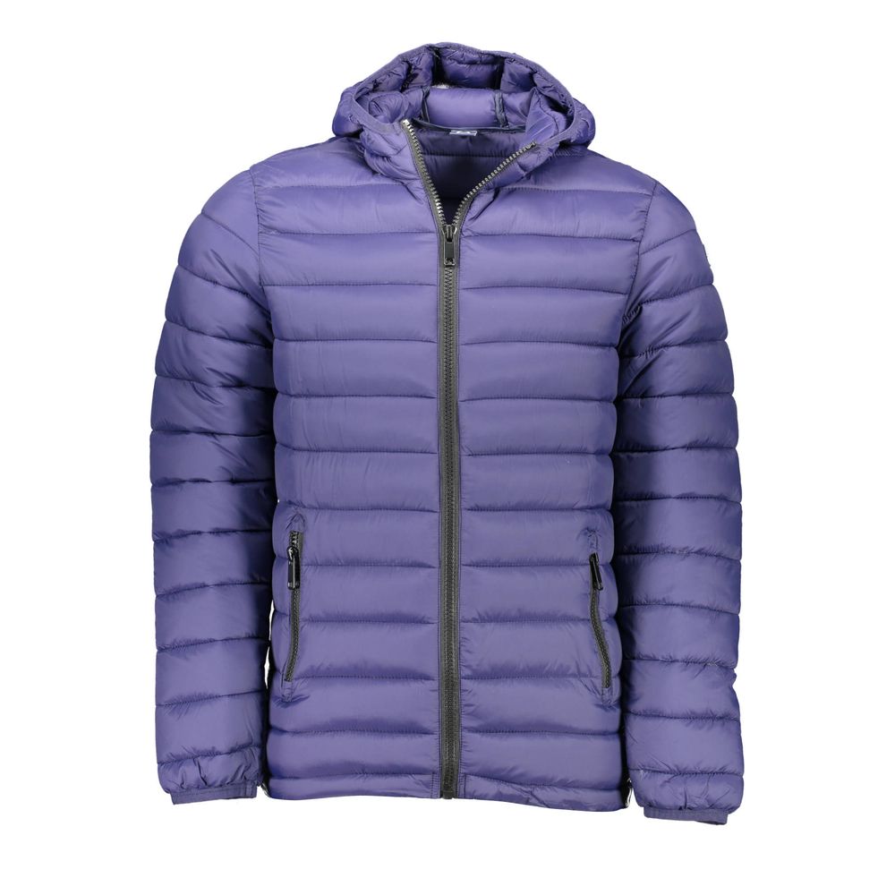 Blue Polyester Men Jacket