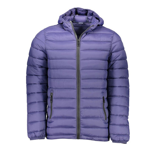 Blue Polyester Men Jacket