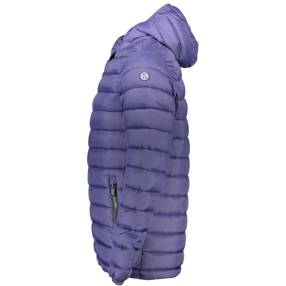 Blue Polyester Men Jacket