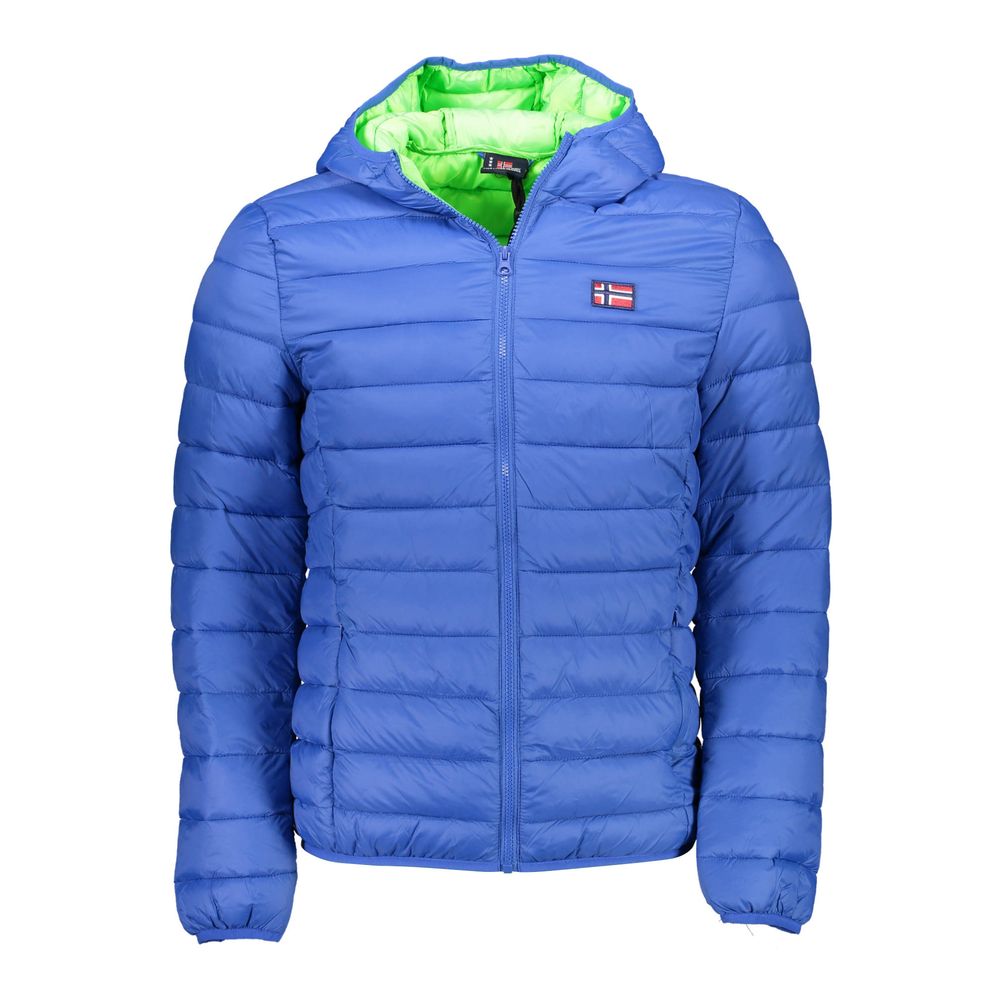 Blue Polyamide Men Jacket