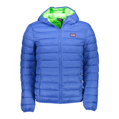 Blue Polyamide Men Jacket