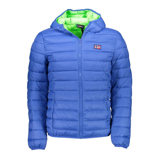 Blue Polyamide Men Jacket