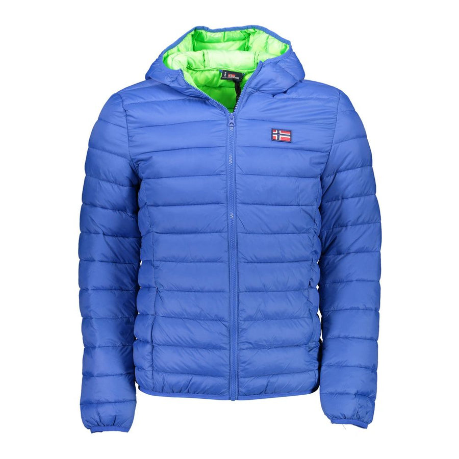 Blue Polyamide Men Jacket