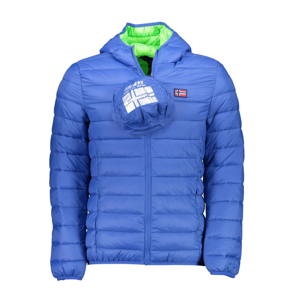 Blue Polyamide Men Jacket