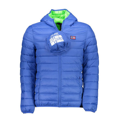 Blue Polyamide Men Jacket