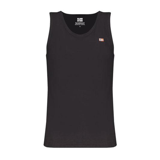 Black Cotton Men Tank Top