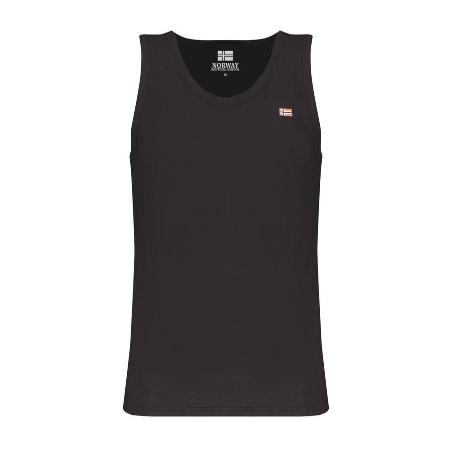 Black Cotton Men Tank Top