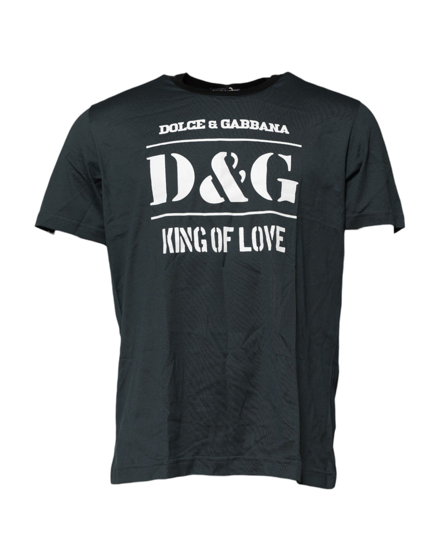 Black Cotton Printed Short Sleeves T-shirt