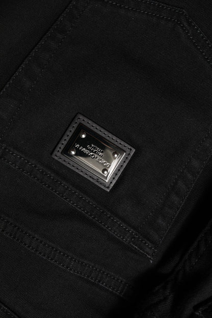 Black Boyfriend Cotton Mid Waist Denim Jeans