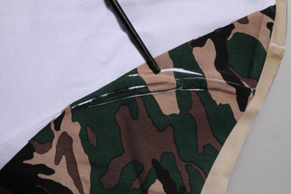 White Camouflage Cotton Men Crew Neck T-shirt