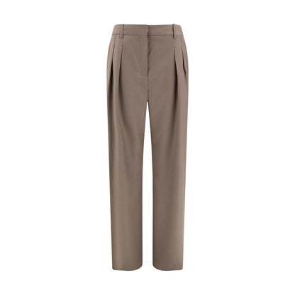 Bicolor Fleece Wool Flared Pants