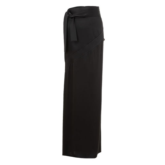 Black Acetate Long Skirt