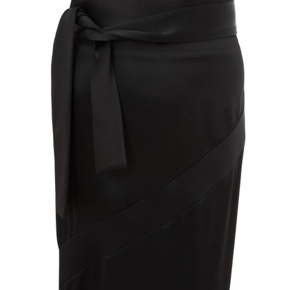 Black Acetate Long Skirt