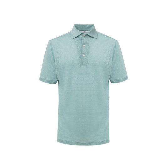 Blue Linen Polo Shirt