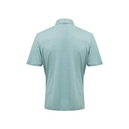 Blue Linen Polo Shirt