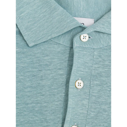 Blue Linen Polo Shirt