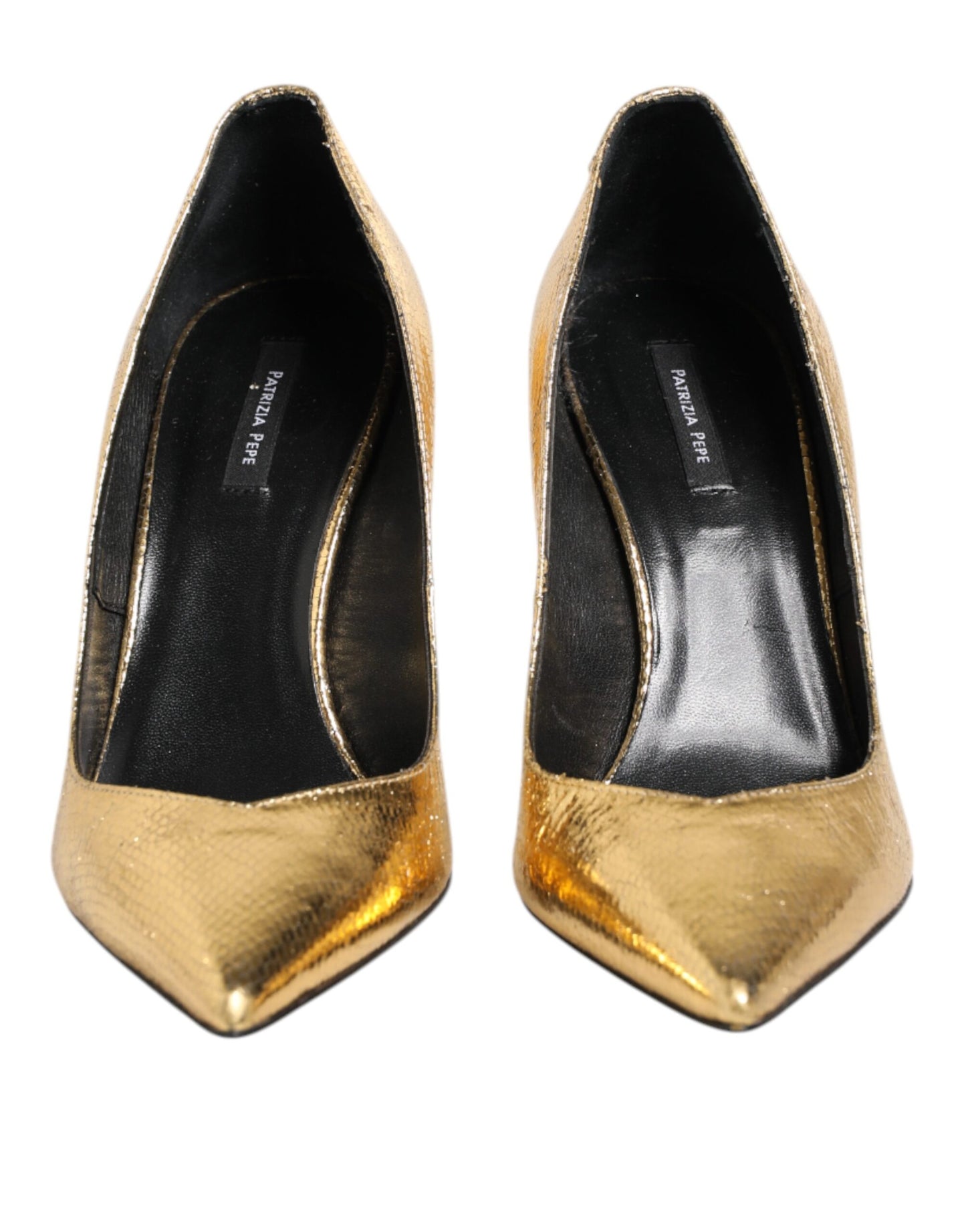 Gold Patent Leather High Heels Pump Shoes