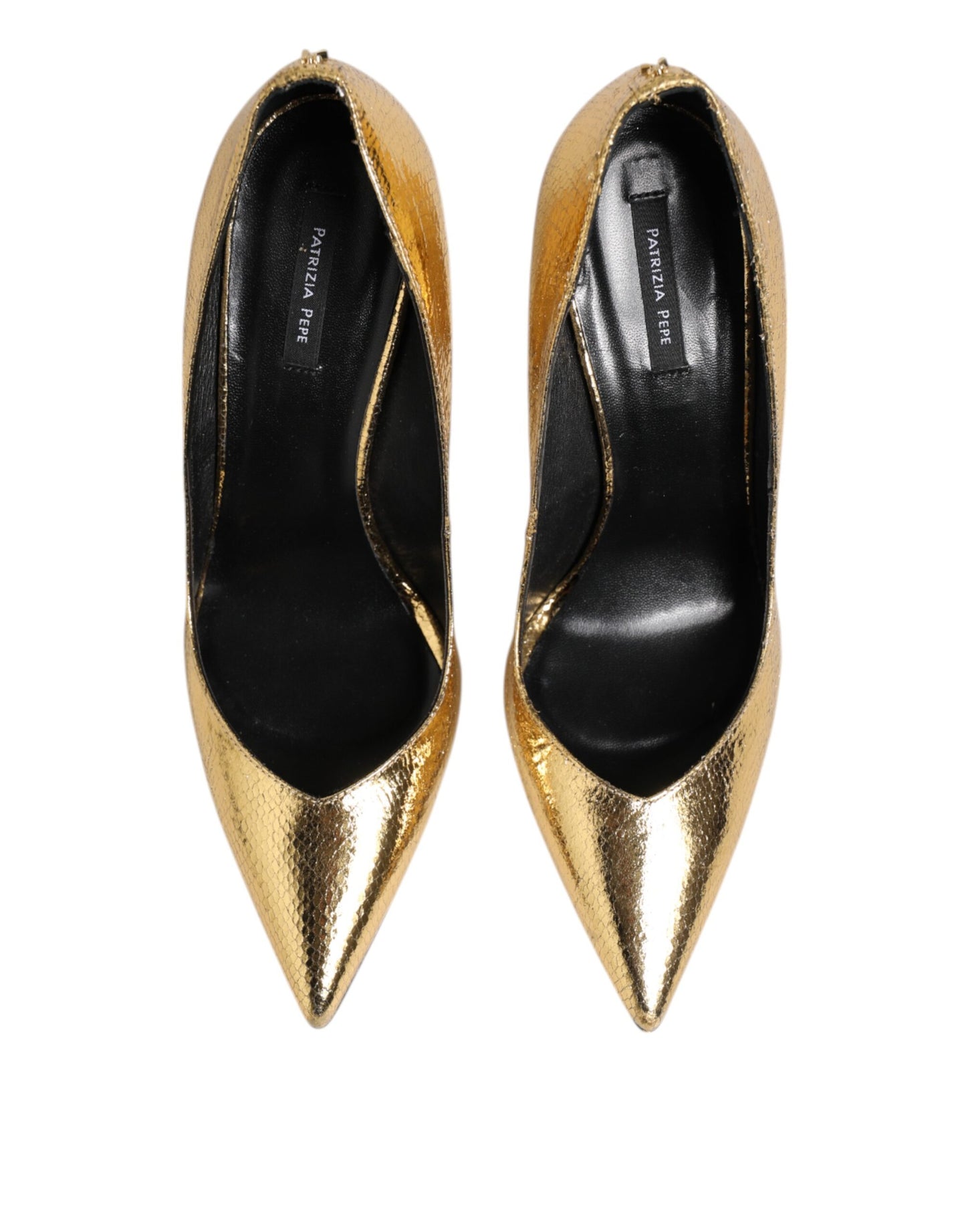 Gold Patent Leather High Heels Pump Shoes
