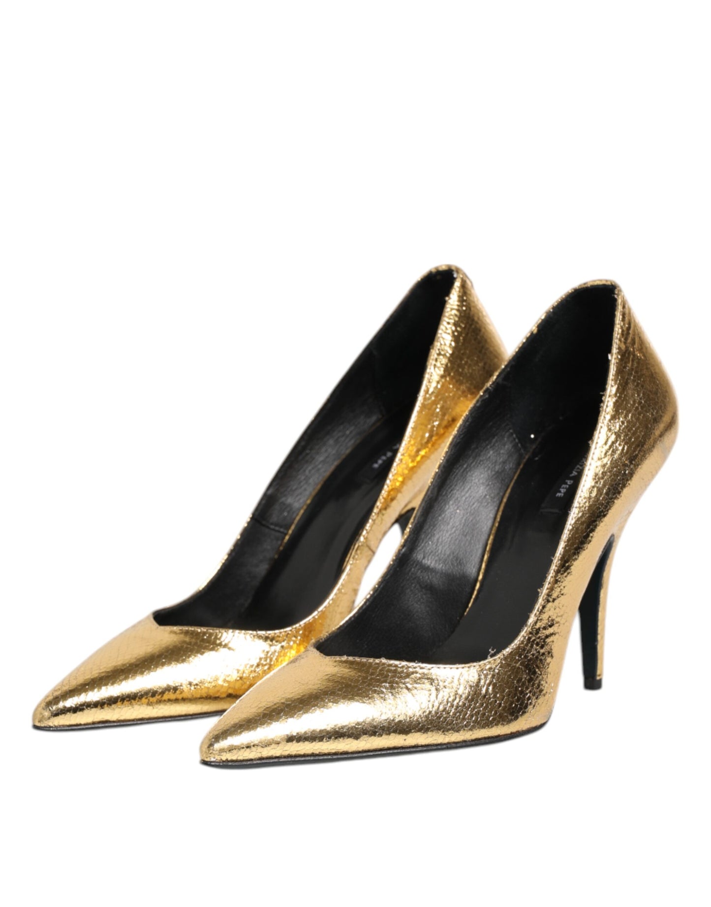 Gold Patent Leather High Heels Pump Shoes