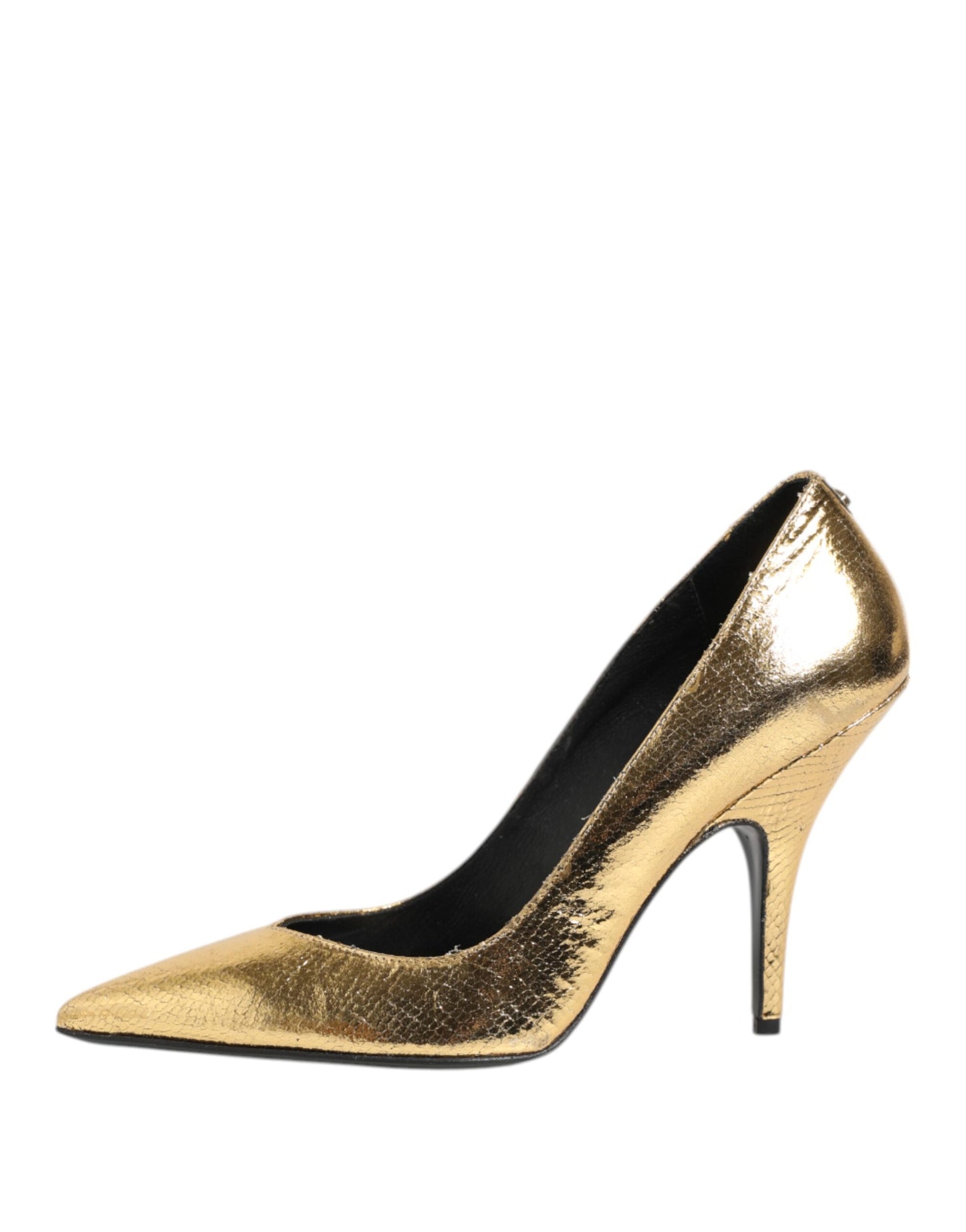 Gold Patent Leather High Heels Pump Shoes