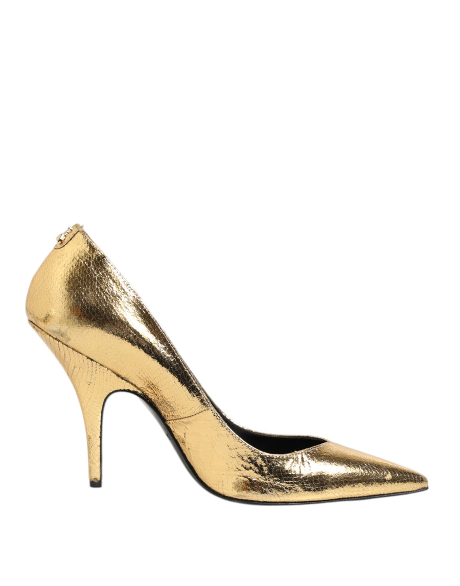 Gold Patent Leather High Heels Pump Shoes