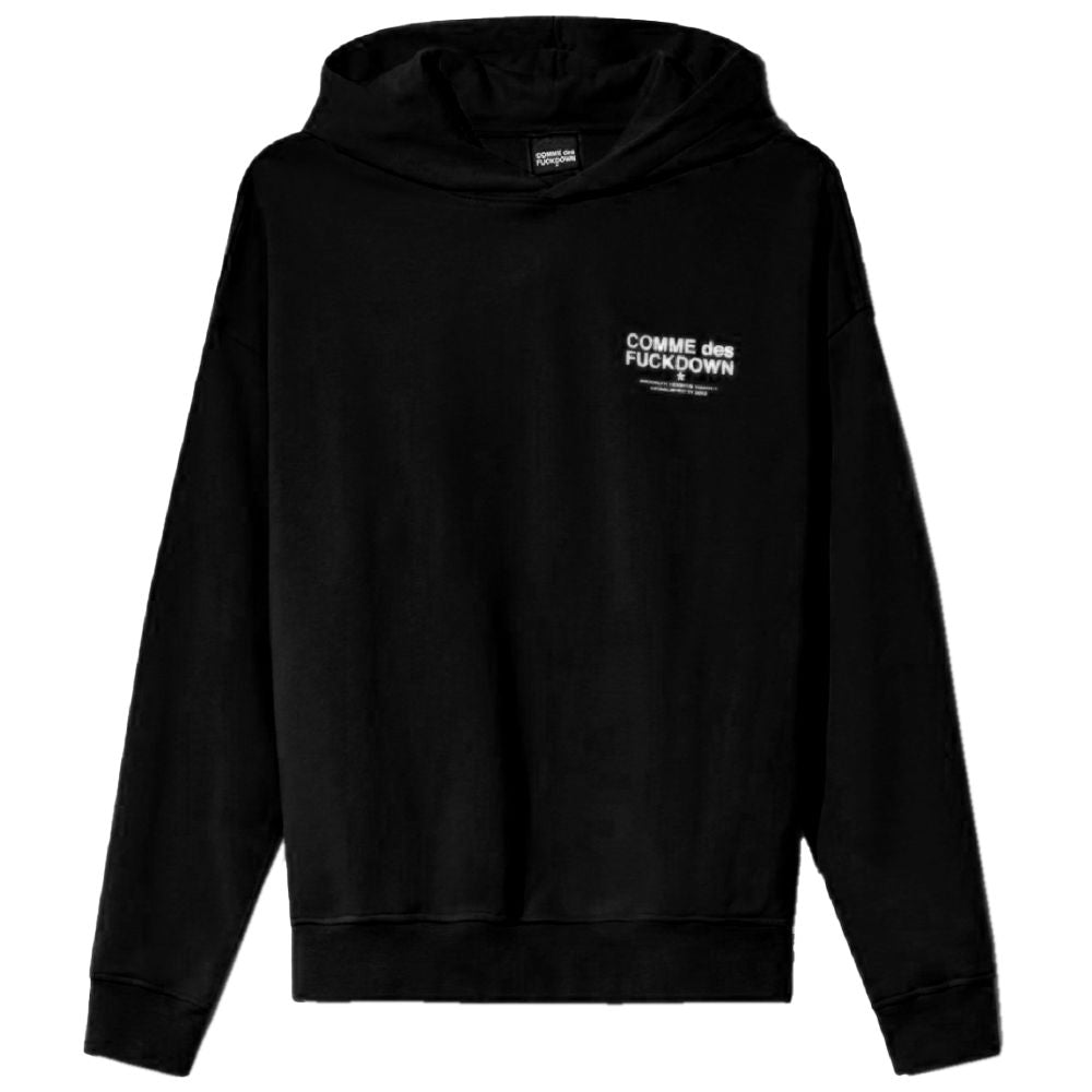 Black Cotton Men Hoodie
