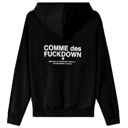 Black Cotton Men Hoodie