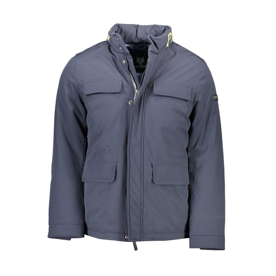 Blue Polyester Men's Jacket