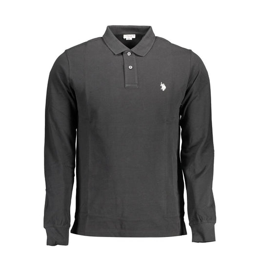 Black Cotton Polo Shirt