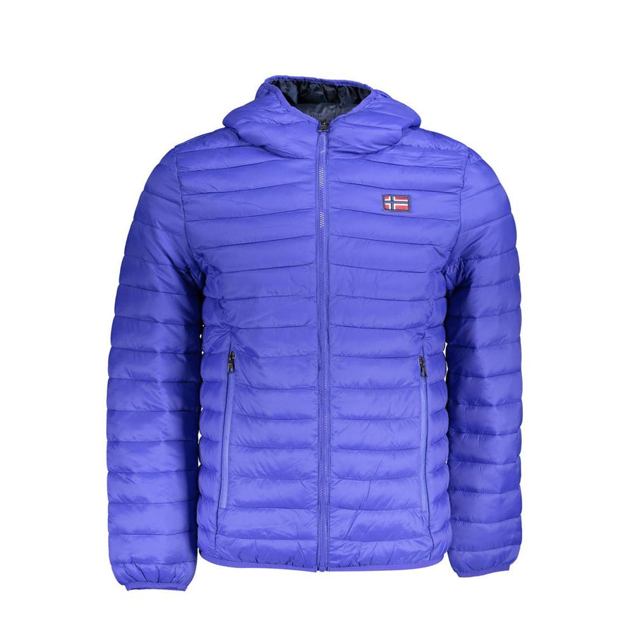 Blue Polyamide Men Jacket