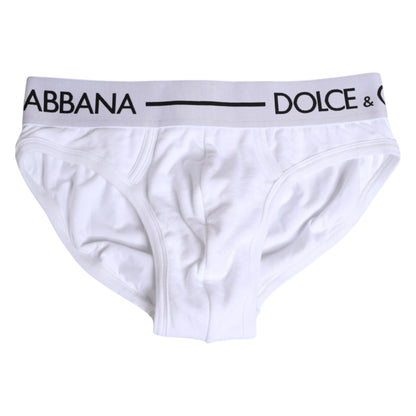 White Cotton Stretch Regular Brief Underwear