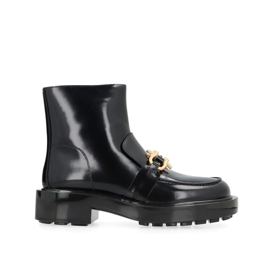 Black Calfskin Ankle Boots