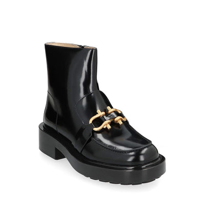 Black Calfskin Ankle Boots