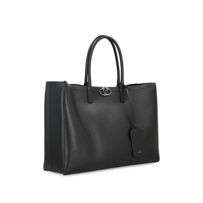 Black Calfskin Tote Bag