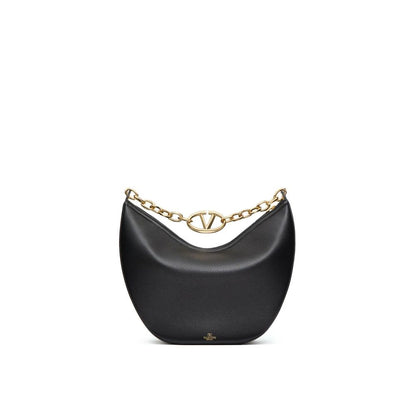 Black Calfskin Shoulder Bag