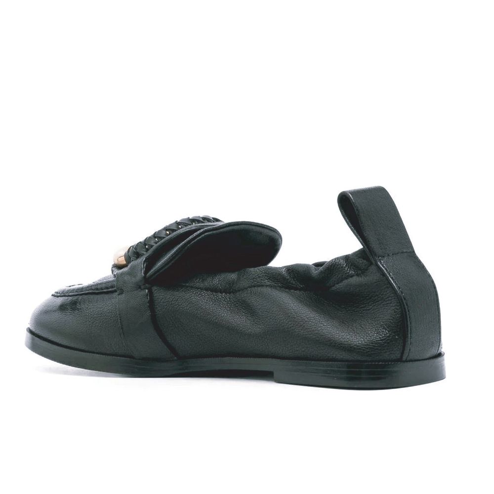Black Calfskin Slip-On Loafers