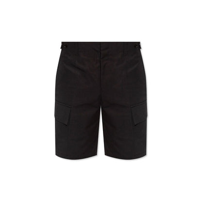 Black Cotton Cargo Shorts