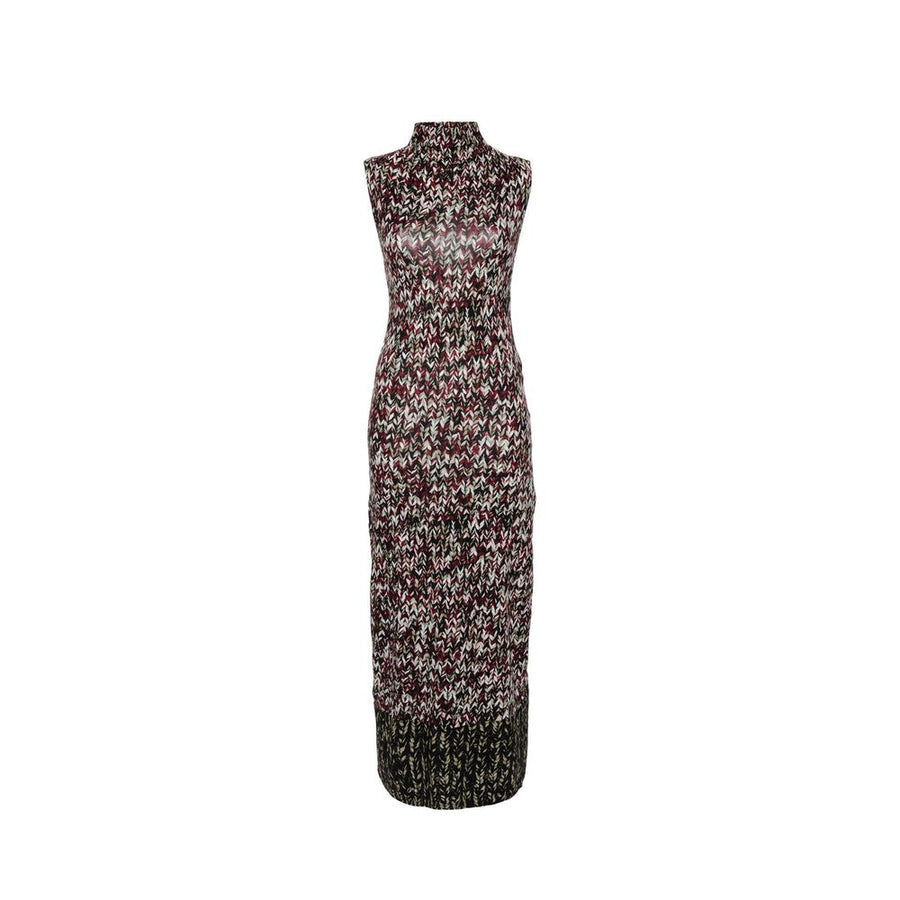 Knit-Print Long Dress