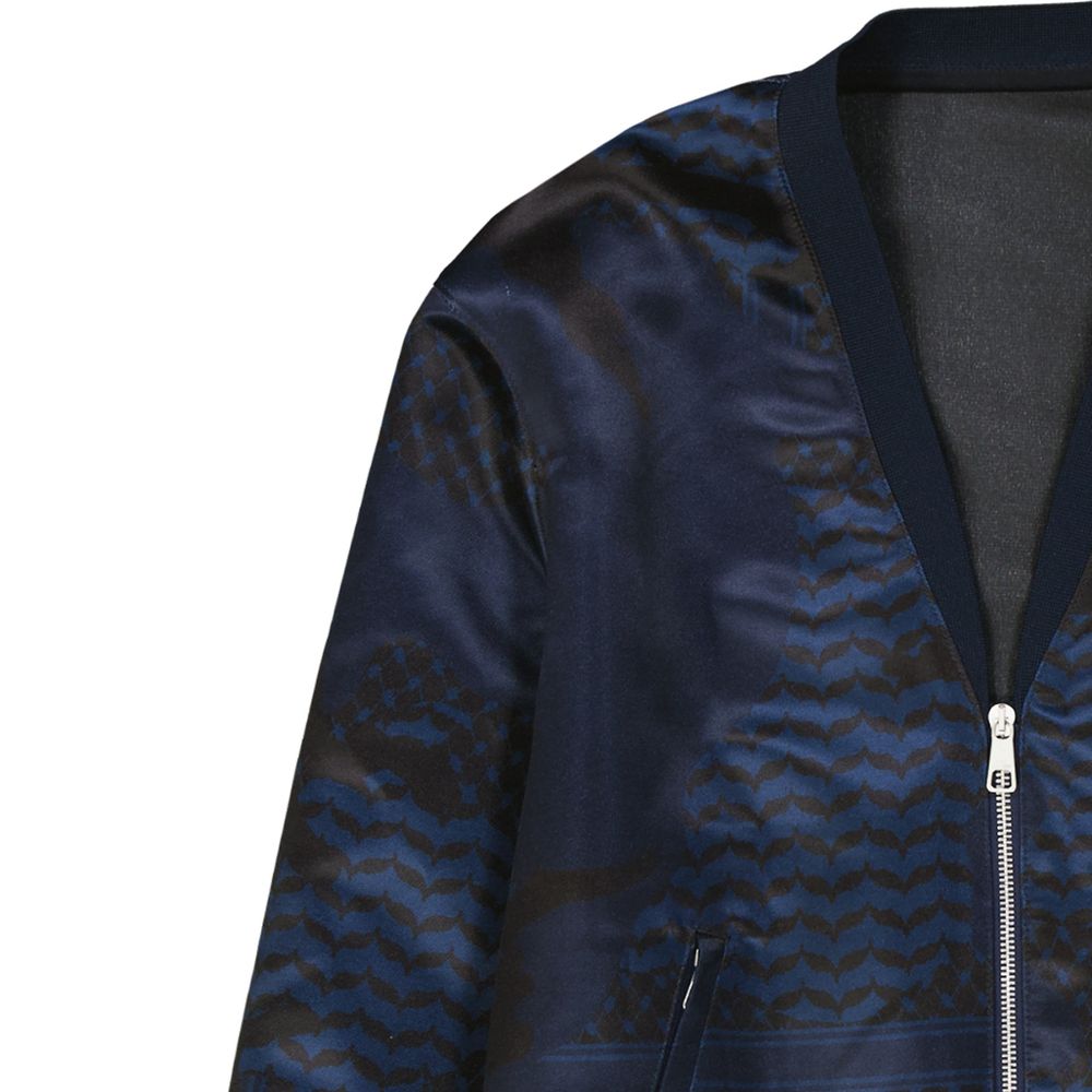 Blue Polyester Bomber