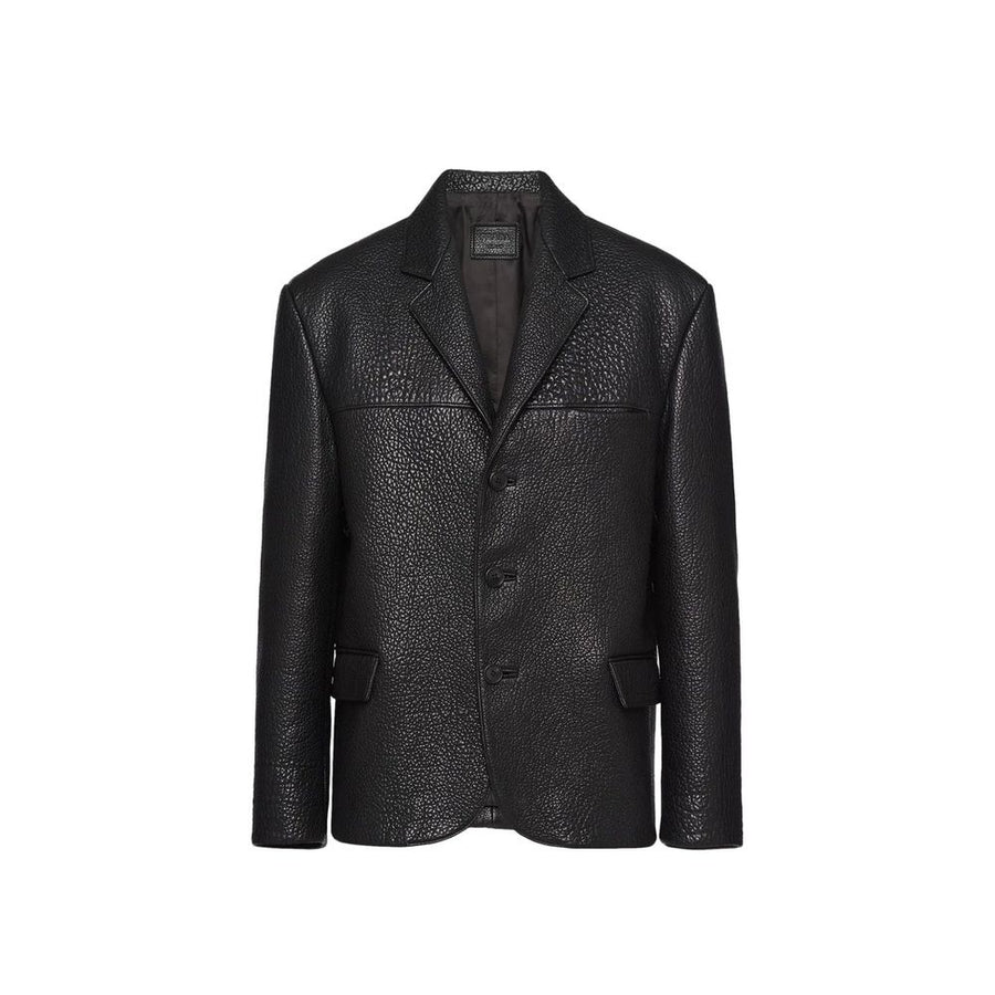 Single-Breasted Leather Jacket