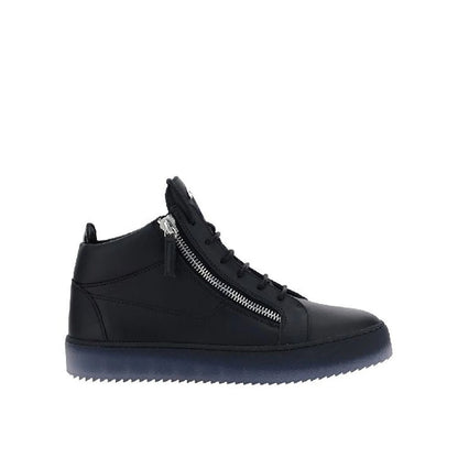 Black Calfskin High Top Sneakers