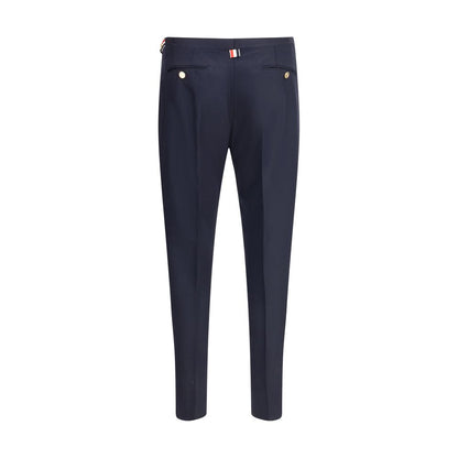 Blue Wool Casual Pants