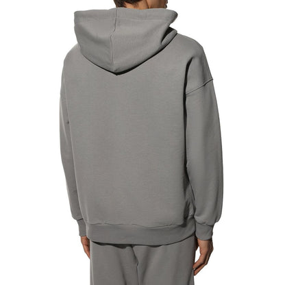 Gray Cotton Men's Hooded Sweatshirt
