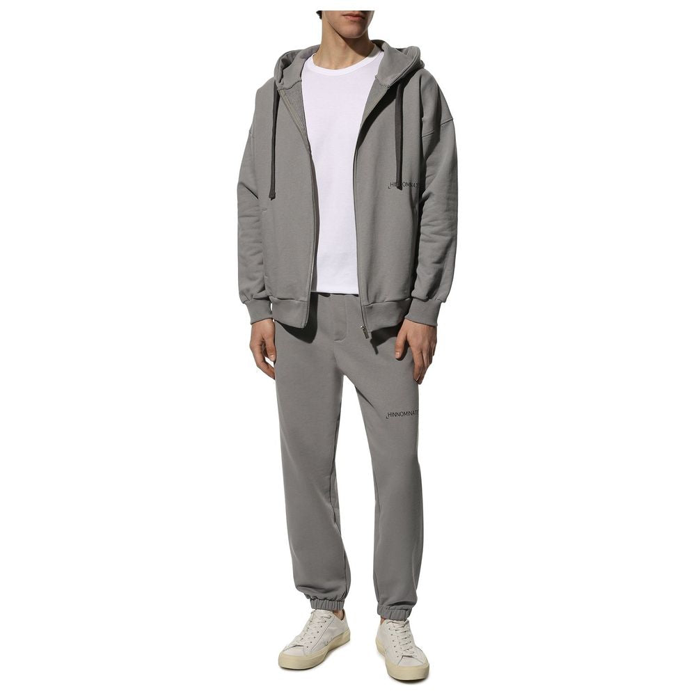 Gray Cotton Men's Hooded Sweatshirt