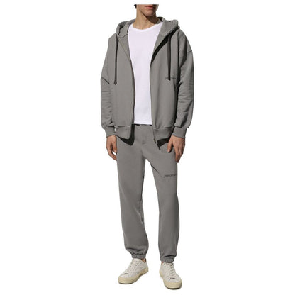 Gray Cotton Men's Hooded Sweatshirt