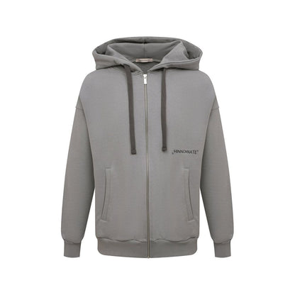 Gray Cotton Men's Hooded Sweatshirt