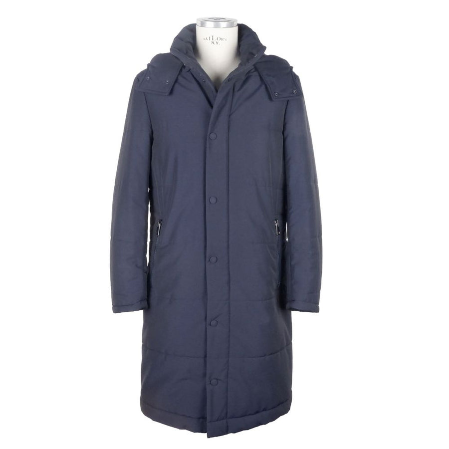 Blue Wool Men's Raincoat